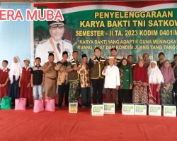 Karya Bakti TNI, Pemkab Muba – Kodim 0401 Bangun Jalan Desa Ulak Embacang