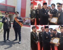 Kapolsek dan Kanitreskrim Polsek Sanga Desa Terima Penghargaan dari Bupati Muba atas Keberhasilan Ungkap Kasus Perampokan Bersenjata